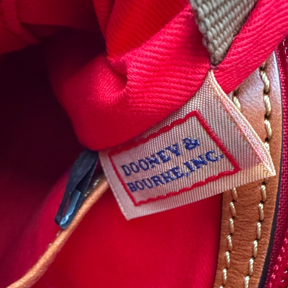 Dooney & Bourke Khaki Nylon Canvas Backpack with Leather Trim - Picture 2 of 12